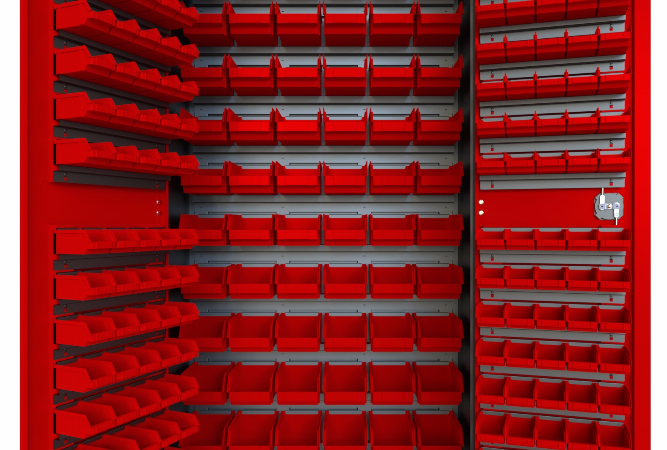 Szafa metalowa z 220 pojemnikami