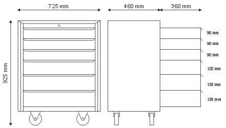 Szafka narzędziowa N-1-04-02 wymiary