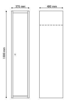 Szafa przemysłowa 1 drzwiowa (1 półka) S-1-01-00