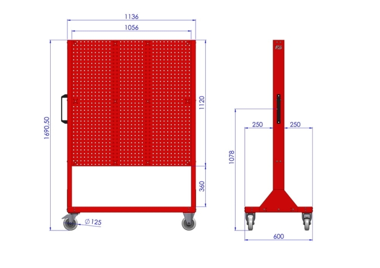Stojak narzędziowy ST 110-21 wymiary