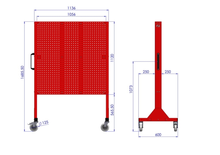 Stojak narzędziowy ST 110-22 wymiary