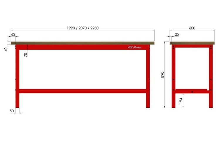 P-3-00-01 Stół warsztatowy (szer. blatu 2230mm)