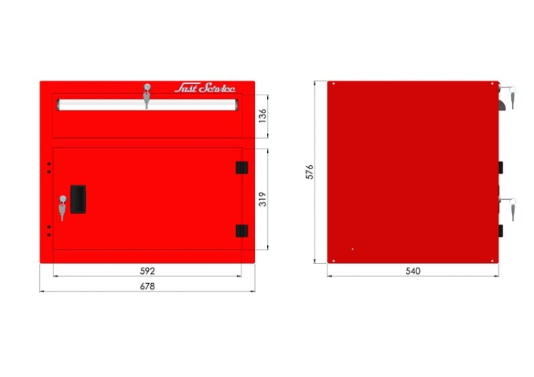 Szafka do stołu warsztatowego – moduł z 1 szufladą i drzwiczkami - P-1-071-01