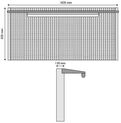Tablica na narzędzia z samą kratownicą   wymiary 